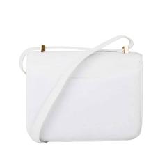HERMES 'Constance' Bag in White Ostrich Leather