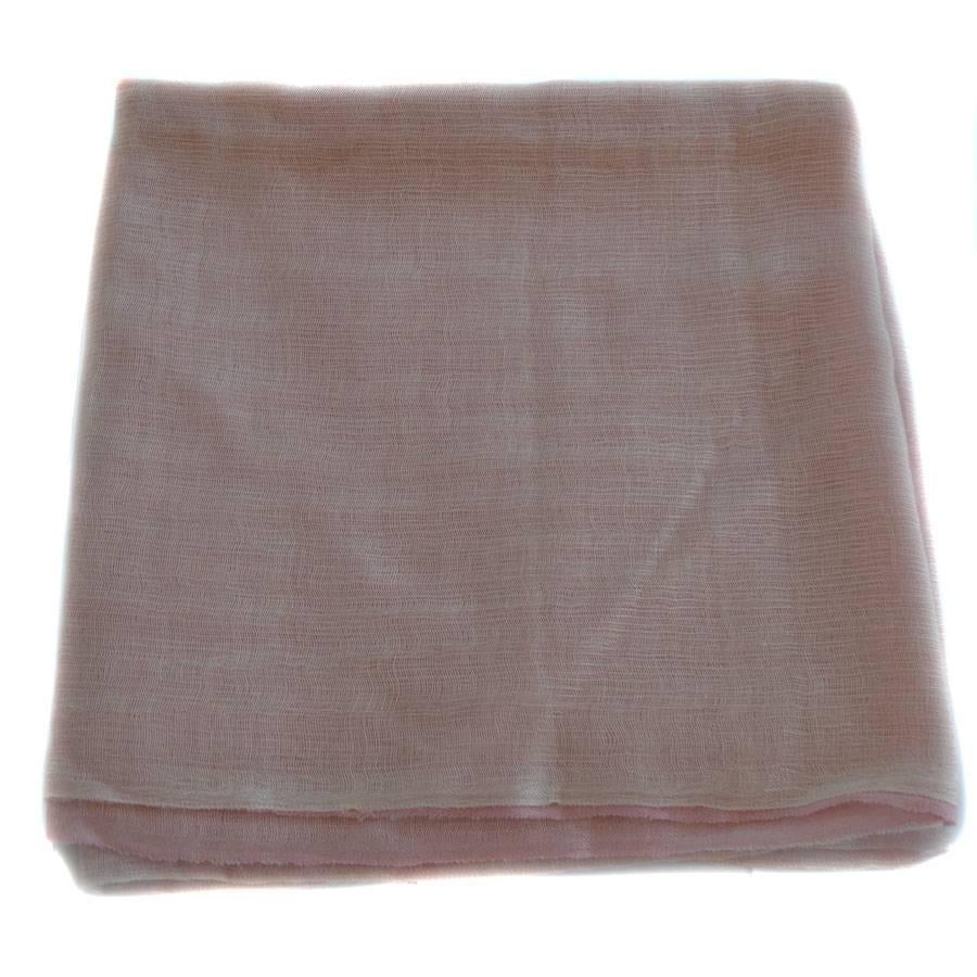 Gray HERMES Stole in Pale Pink Cashmere and Silk