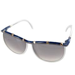 Vintage LEONARD Sunglasses in White and Blue Acetate 2
