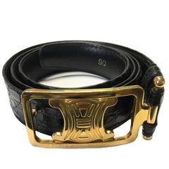 Vintage CELINE Belt Size 90 in crocodile Leather