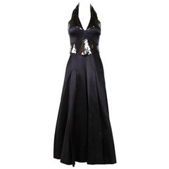 Used CHANEL Evening Dress Size 36 FR in Black Silk Sequin