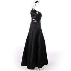 CHANEL Evening Dress Size 36 FR in Black Silk Sequin