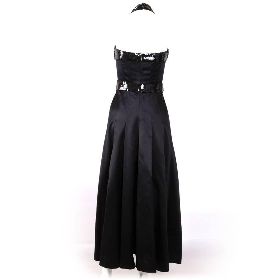 chanel long black dress