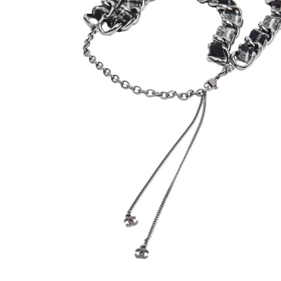 CHANEL Long Chain Necklace 'Paris-Edinburgh' in Tweed and Glass Pearls  2