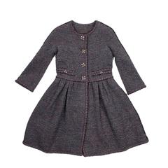 CHANEL Coat Dress Size 34 FR in Purple Tweed