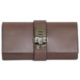 HERMES Sandalwood Smooth Leather Medor Clutch Bag