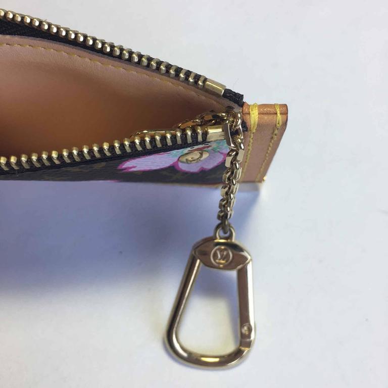 LOUIS VUITTON Brown Coated Canvas Cherry Blossom Keyring at 1stDibs