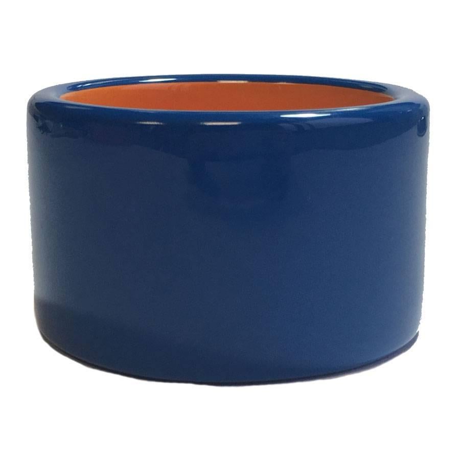 HERMÈS cuff in Lacquered Blue and Orange Wood 