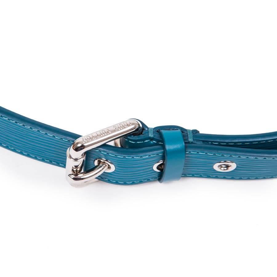 Women's LOUIS VUITTON  Belt Size 85FR Model 'Trio' in Blue Cyan Leather  For Sale