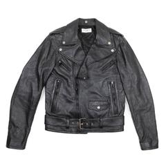  SAINT LAURENT Perfecto Zipped Jacket Size 38 FR in Aged Black Leather