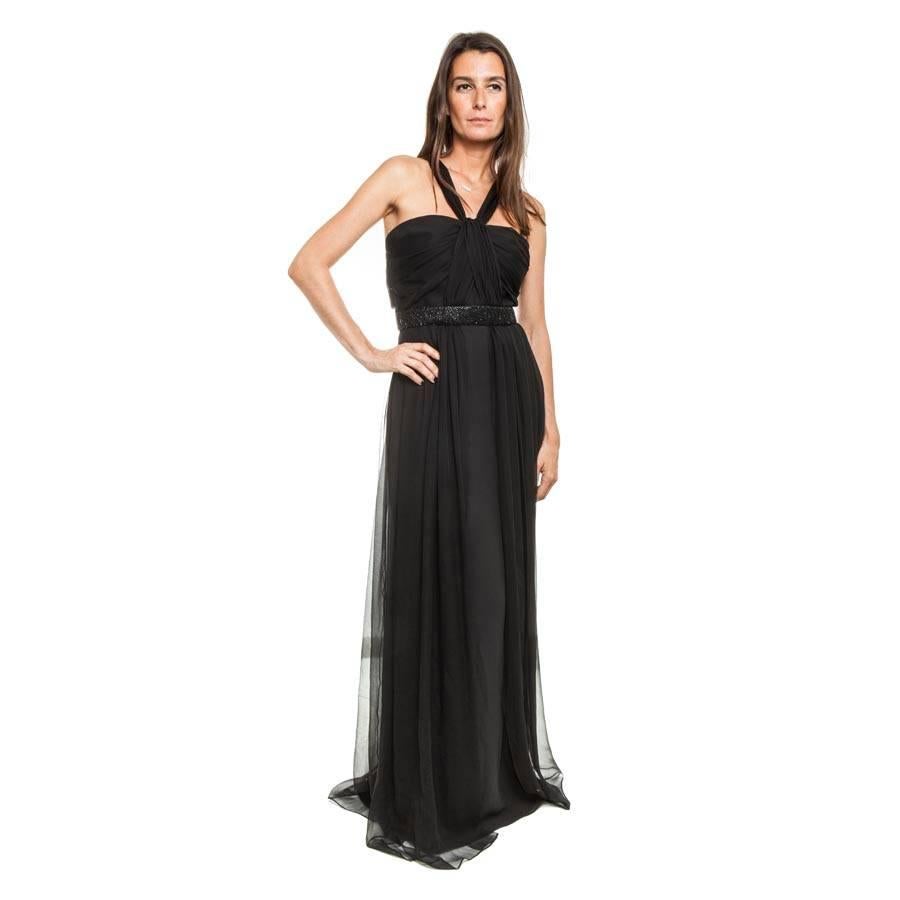 De las mujeres CHRISTIAN DIOR Vestido de noche talla 38FR en seda negra en venta