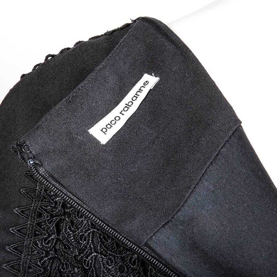 PACO RABANNE - Robe noire en polyester, taille 36FR en vente 3