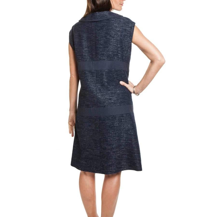 CHANEL Blue Cotton and Wool Dress Size 50FR 1