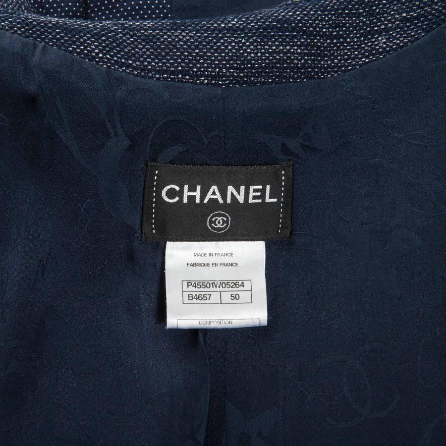 CHANEL Blue Cotton and Wool Dress Size 50FR 5