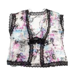CHANEL Twin Set Size 40FR in Silk and Lace
