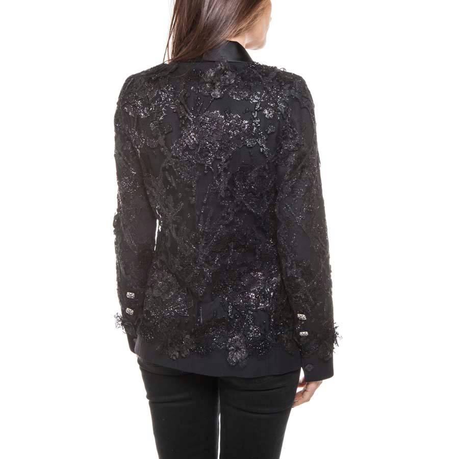 CHANEL Black Lesage Lace Vest Size 36FR 1