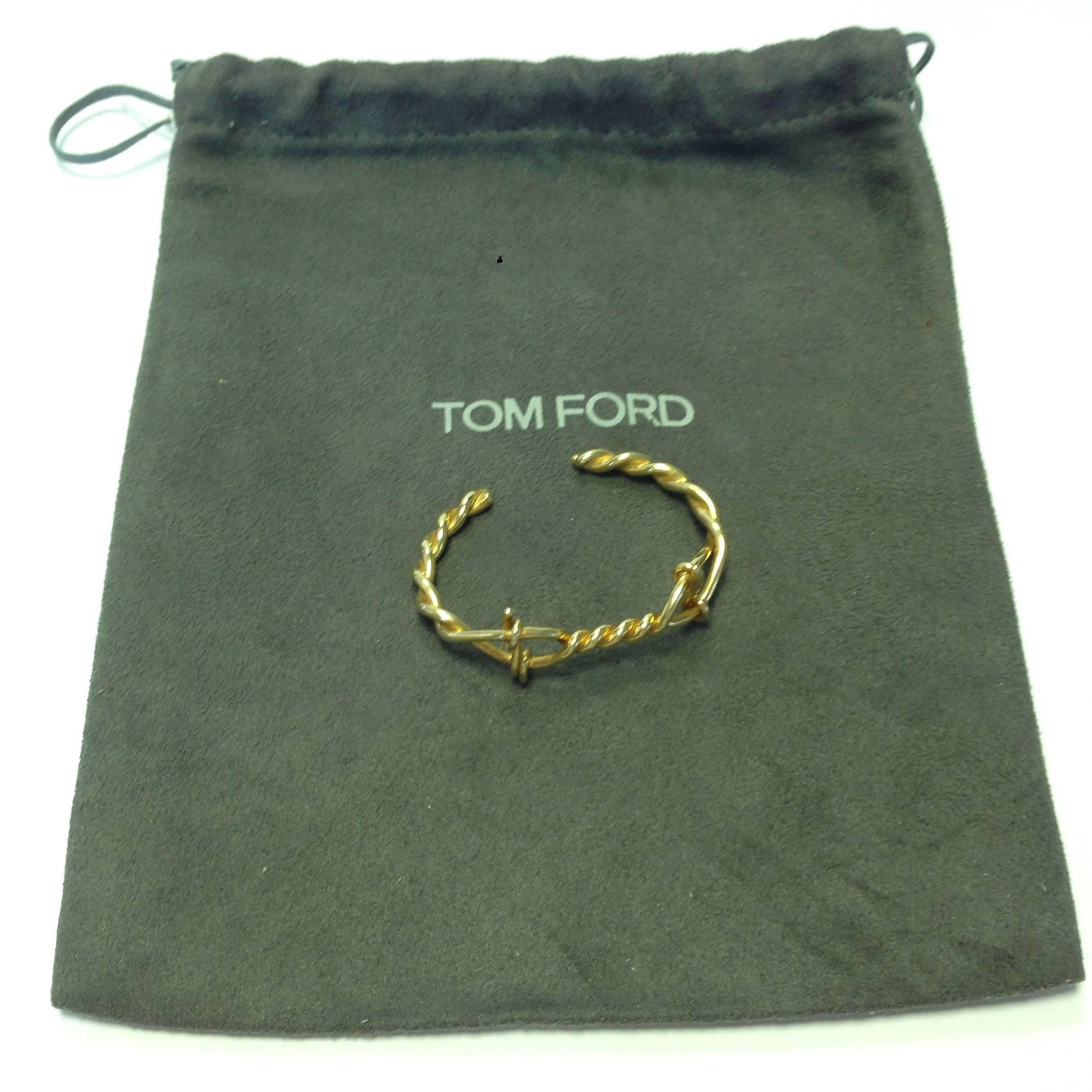 TOM FORD Twisted Bracelet Model 'Barbed Wire' in Vermeil In New Condition In Paris, FR