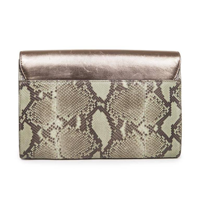 GUCCI Clutch in Green Bronze Colored Python For Sale at 1stDibs | green ...