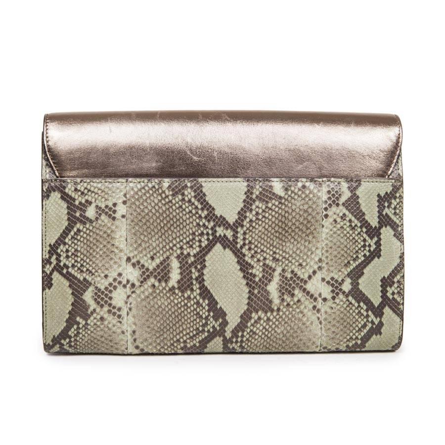 Gris GUCCI - Pochette en python de couleur bronze vert en vente