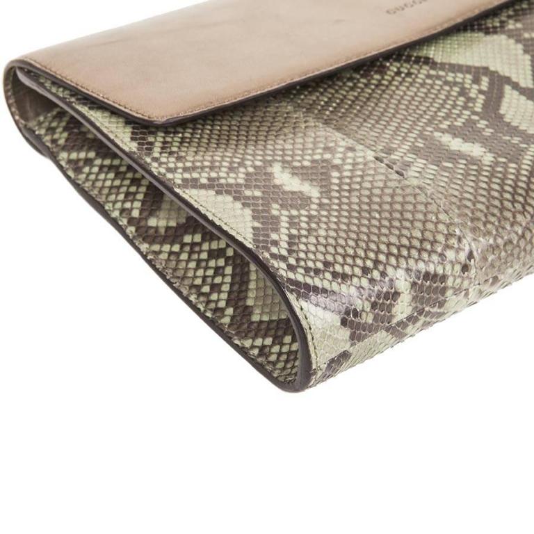 GUCCI Clutch in Green Bronze Colored Python For Sale at 1stDibs | green ...