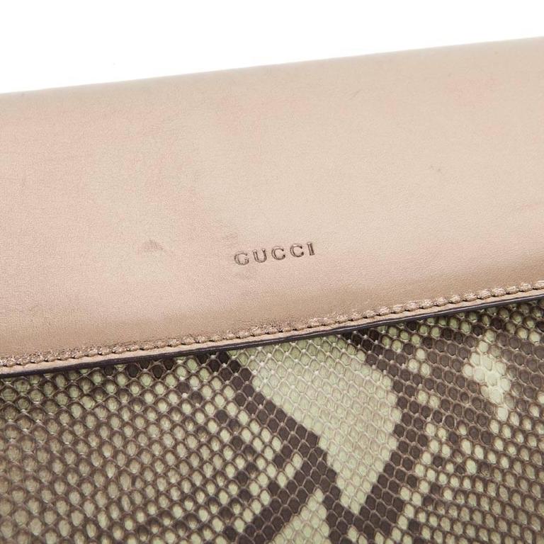 GUCCI Clutch in Green Bronze Colored Python For Sale at 1stDibs | green ...