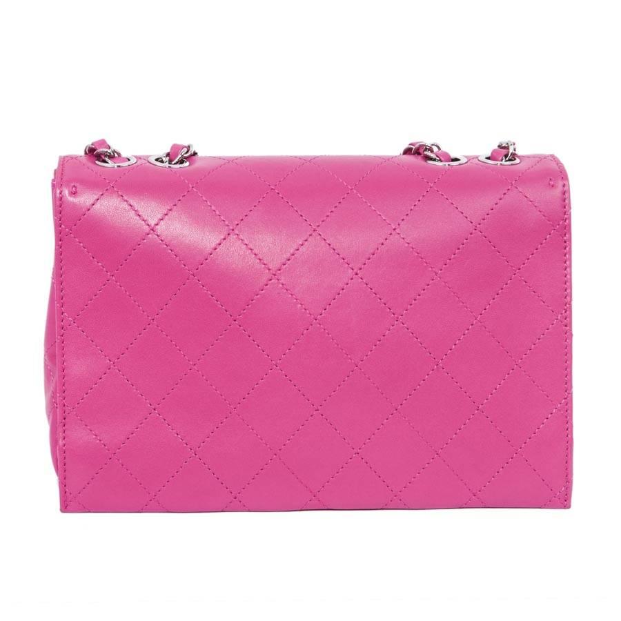 CHANEL Quilted Flap Bag in Pink Lamb Leather In New Condition In Paris, FR