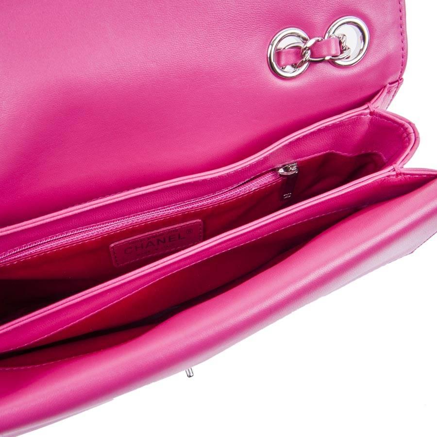 CHANEL Quilted Flap Bag in Pink Lamb Leather 3