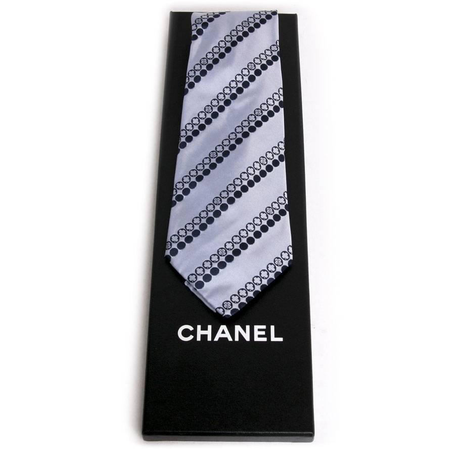 Men's CHANEL Tie in Blue Silk