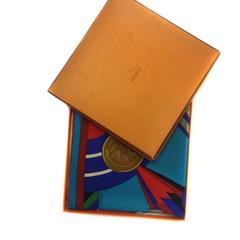 HERMES Blue Silk Scarf 'Les Jeux d'Hermès'