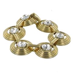 CHRISTIAN DIOR Bracelet in Gilt Metal set with Crystals 10