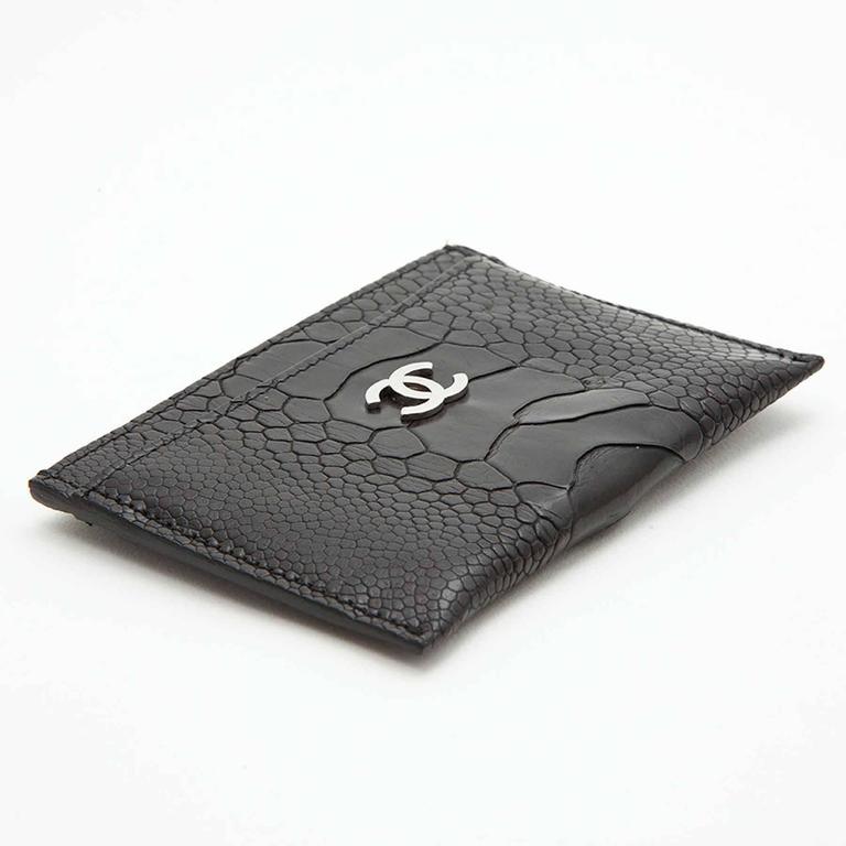 Shop CHANEL Plain Other Animal Patterns Leather Card Holders