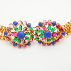 Byzantine GRIPOIX Belt in Multicolored Molten Glass and Gilded Fine Gold