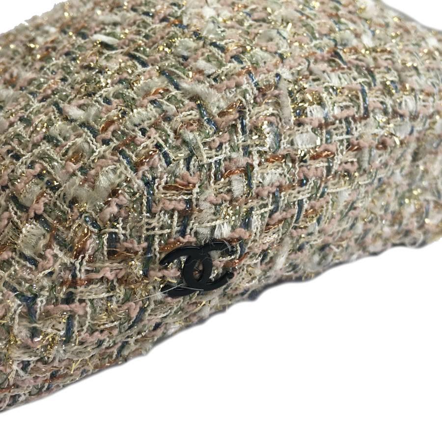 Gray CHANEL Cap Size M in Tweed