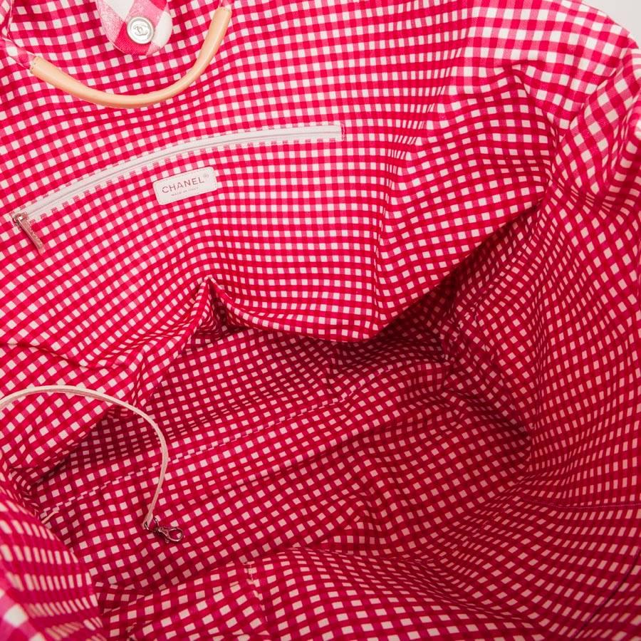 CHANEL Cabas XXL in Pink and White Vichy Canvas 1