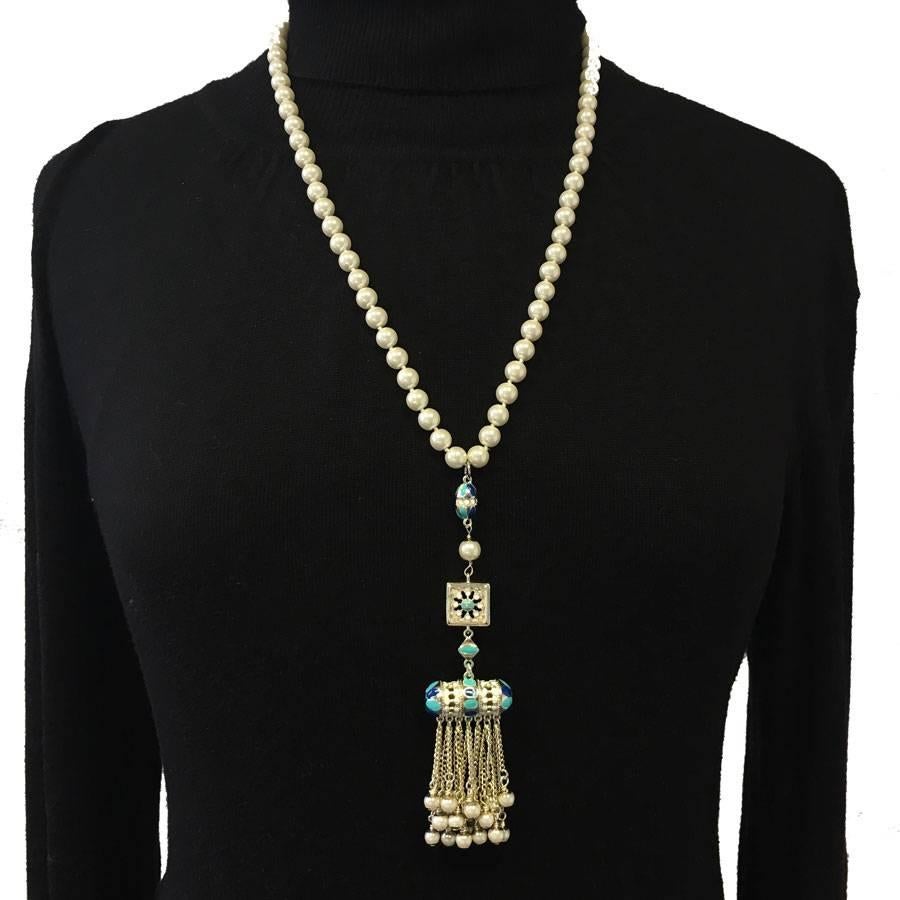 CHANEL Resort 'Paris-Dubai' Collection Pendant Necklace with Pearls  5