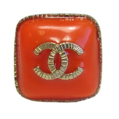 CHANEL Ring in Gilded Metal and Cabochon Size 51FR