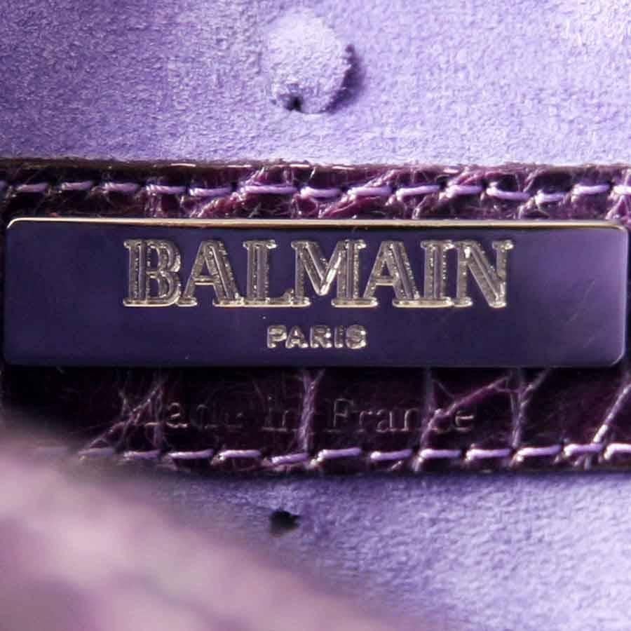 Women's BALMAIN Bag in Purple Crocodile leather and Lilac Suede Fringes