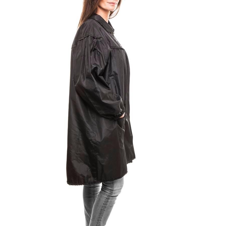 Black CHANEL Long Sleeve Cocktail Jacket Size 38FR  in black silk