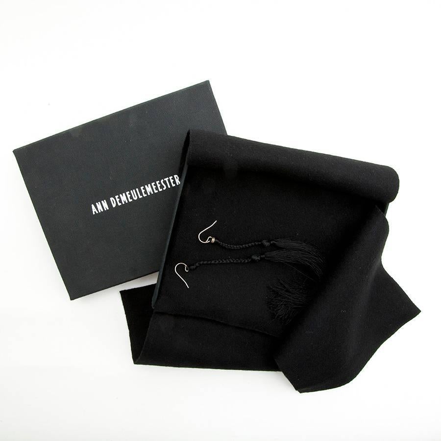 ANN DEMEULEMEESTER Stud Pendant Black Earrings  In Excellent Condition In Paris, FR