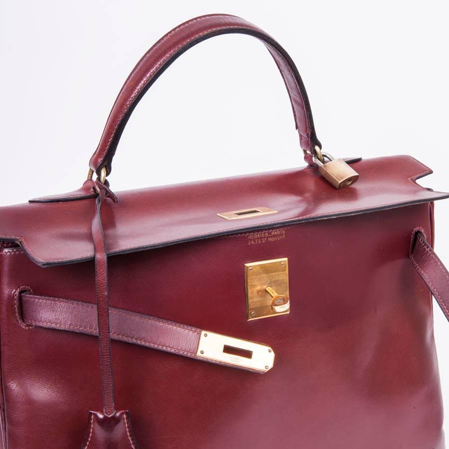 Women's HERMES Kelly 35 '24 Faubourg'  in Red Box H Leather