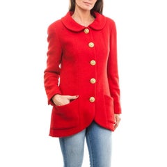 CHANEL Jacket in Red Wool Size 40FR
