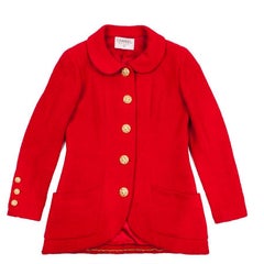 CHANEL Jacket in Red Wool Size 40FR