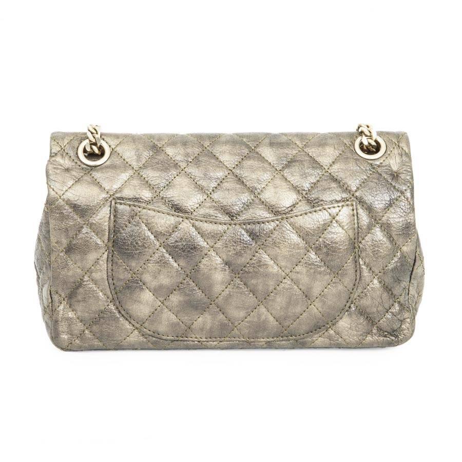 Brown Limited Serie CHANEL Double Flap Bag in Bronze Quilted Leather