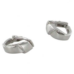 HERMES 'Vire volte' Clip-on Earrings in White Gold and Diamonds