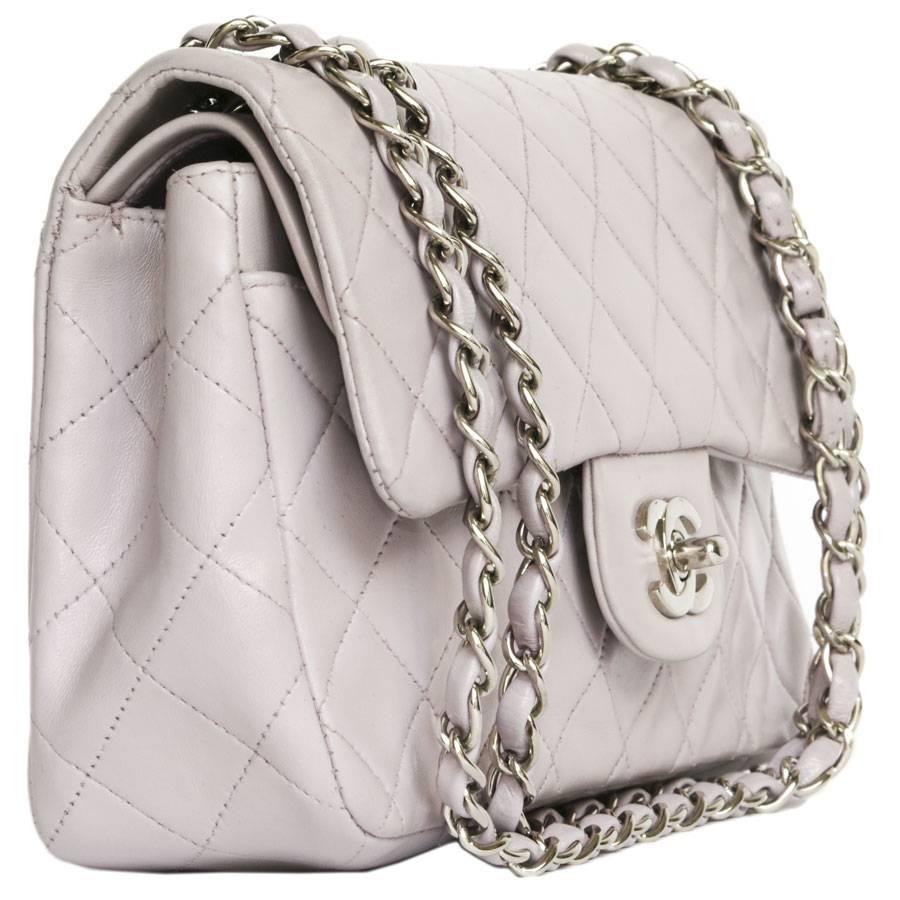 CHANEL 'Timeless' Double Flap Bag in Parme Color Lamb Leather In Excellent Condition In Paris, FR