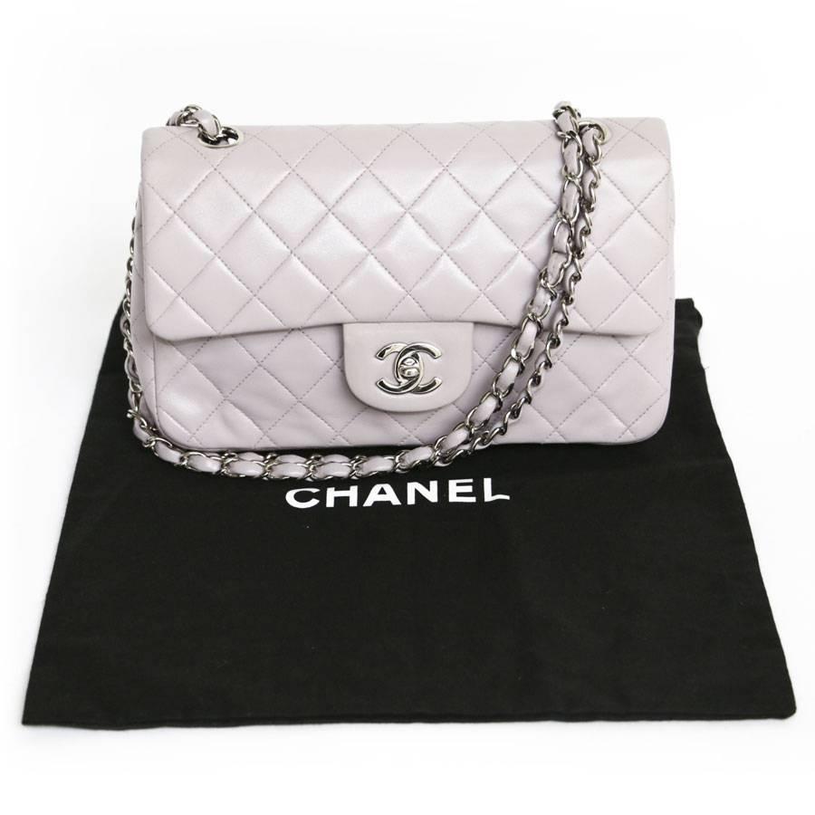 CHANEL 'Timeless' Double Flap Bag in Parme Color Lamb Leather 5