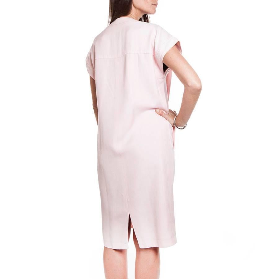 Beige Elegant CHANEL Dress in Pink Cotton Size 40FR