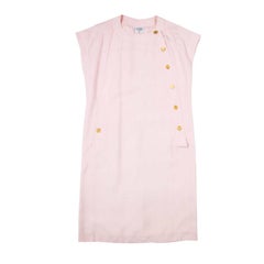 Vintage Elegant CHANEL Dress in Pink Cotton Size 40FR