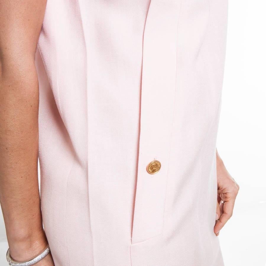 Elegant CHANEL Dress in Pink Cotton Size 40FR 2