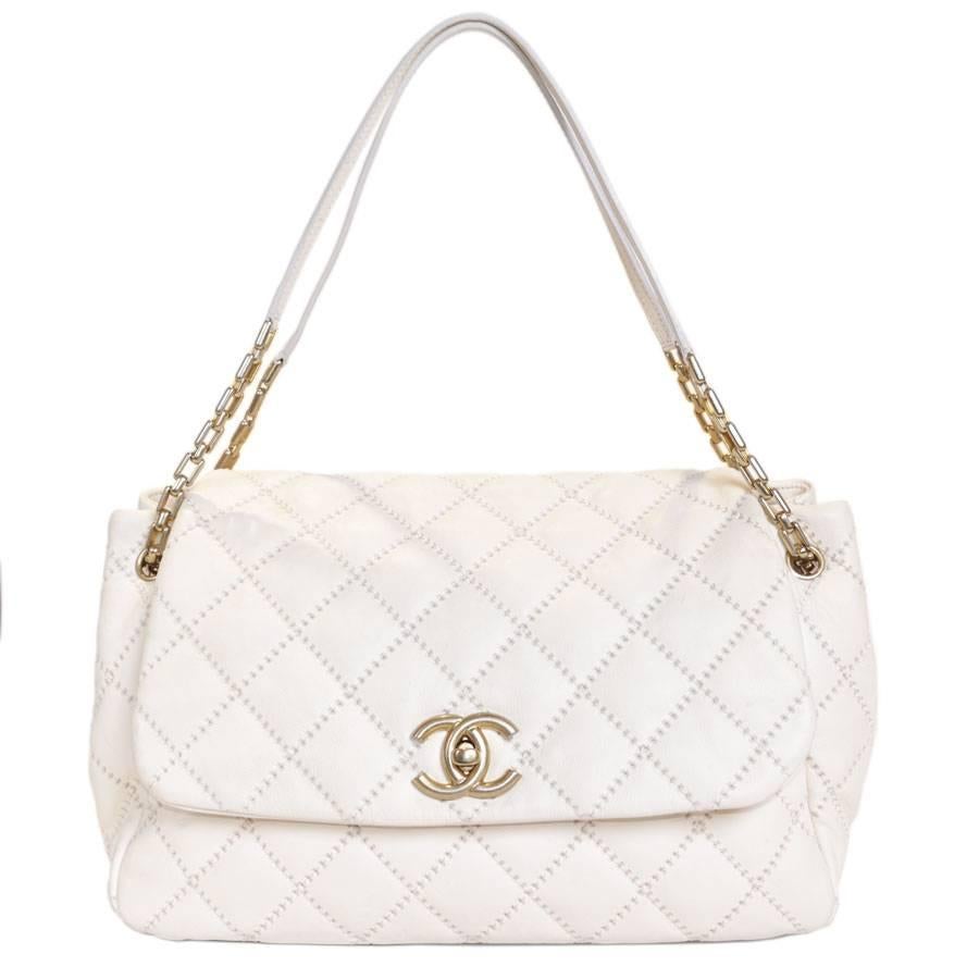 CHANEL Bag in Quilted Eggshell Color Leather at 1stDibs